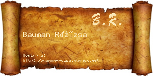 Bauman Rózsa névjegykártya